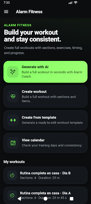 Alarm Fitness: Workout Timer Screenshot 0