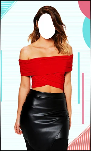 Women Crop Shoulder Photo Suit Screenshot 3
