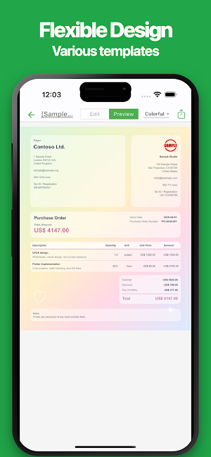 # Simple Purchase Order Screenshot 2