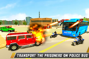 Police Bus Shooting -Police Plane Prison Transport Screenshot 2