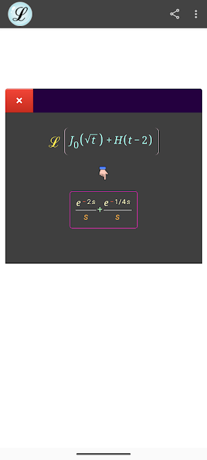 Laplace Transform Calculator Screenshot 2