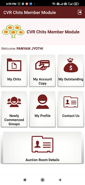 CVR Chits Member Module Screenshot 0