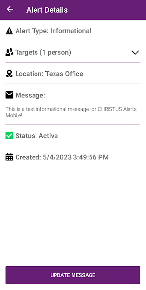 CHRISTUS Alerts Screenshot 2