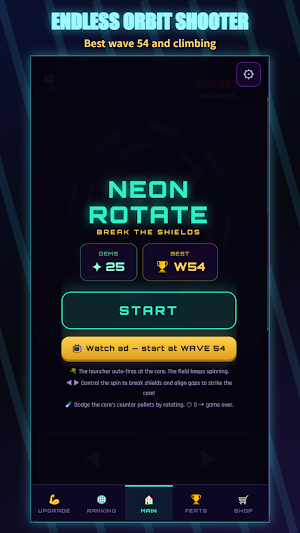 Neon Rotate: Orbit Shooter Screenshot 1