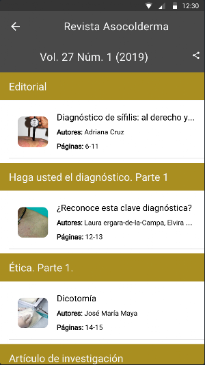 Revista Asocolderma Screenshot 1
