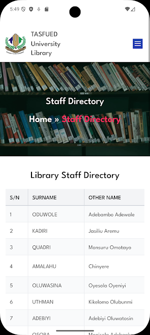 TASFUED University Library Screenshot 3
