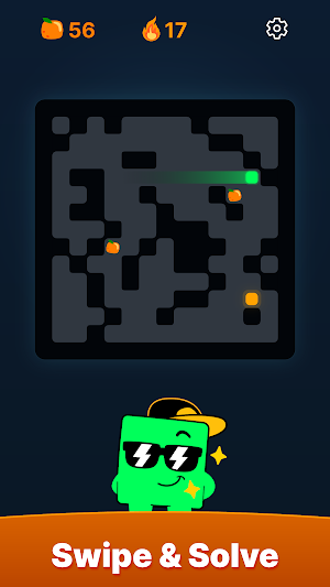 Rush Orange: Sliding Maze Screenshot 0