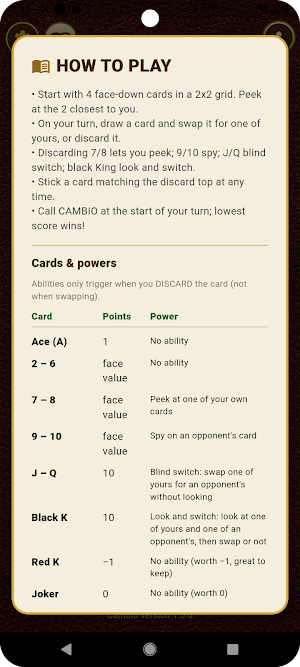 Cambio Card Game Screenshot 2