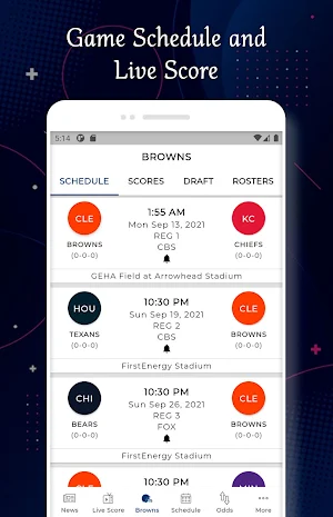 Cleveland - Football Live Score & Schedule Screenshot 1