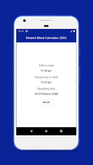 Ethanol Blend Calculator E85 Screenshot 1