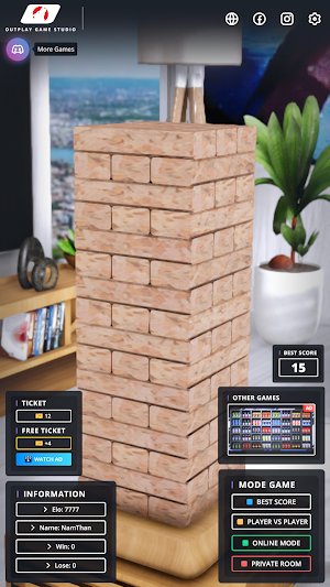 Wood Tower 3D Online Screenshot 0