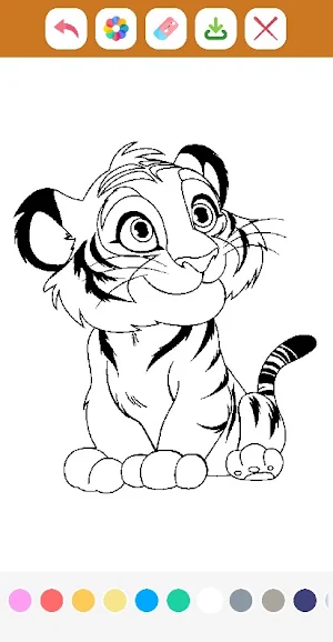 Cute Tiger Coloring Book Screenshot 2