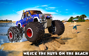 Water Surfing Monster Truck Car Stunts 2019 Screenshot 0