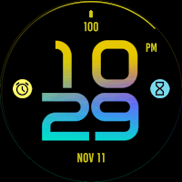 Stylish Yellow Blue Watch Face