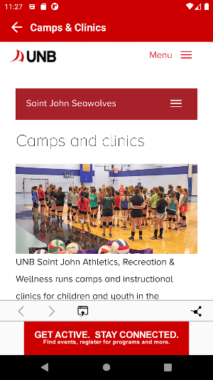 UNB Saint John Rec Services Screenshot 2