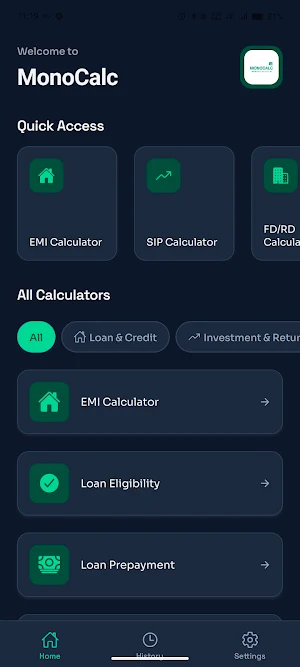 MonoCalc: Financial Calculator Screenshot 0