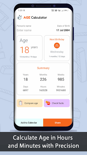 Birthday Age Calculator Screenshot 1