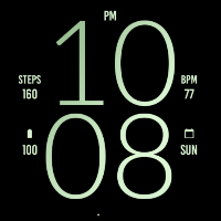 Soft Green Light Watch Face