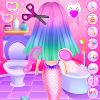 Princess Mermaid At Hair Salon