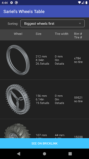Sariel's Wheels Table Screenshot 3