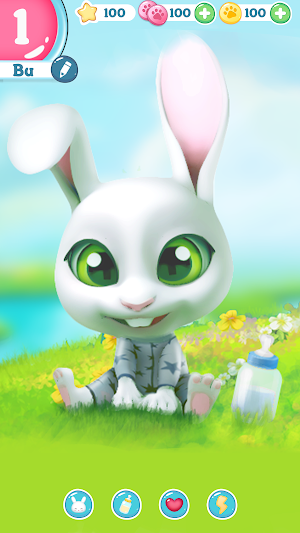 Bu the Baby Bunny - Cute pet care game Screenshot 0