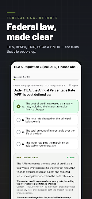 MLO Exam Prep — NMLS SAFE Test Screenshot 1
