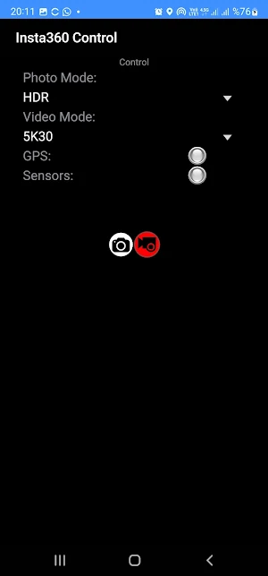 Insta360 Control Screenshot 2