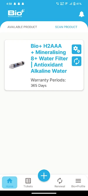 Bio+ Warranty Screenshot 1