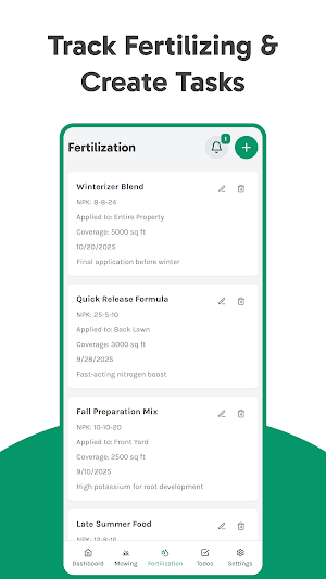 Tondio Lawn & Garden Tracking Screenshot 1