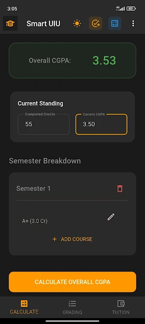 UIU CGPA & Fees Screenshot 3