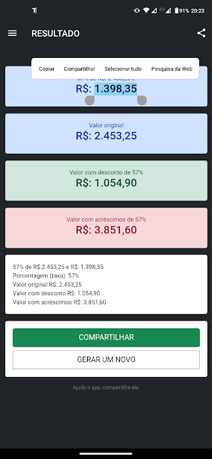 Calculadora de Porcentagem Screenshot 3