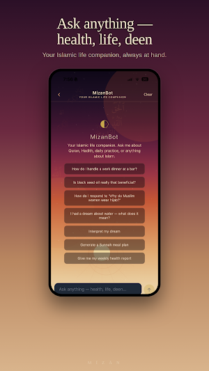 MĪZĀN: Islamic AI Companion Screenshot 1