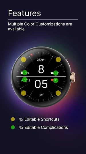 Minimal Black Watch Face Screenshot 3