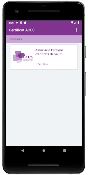 Certificats ACES Screenshot 2