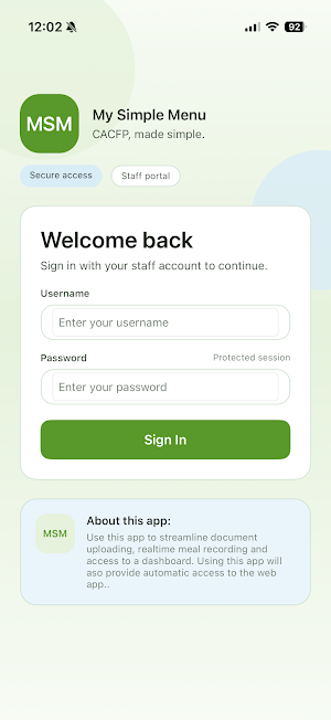 My Simple Menu Screenshot 0