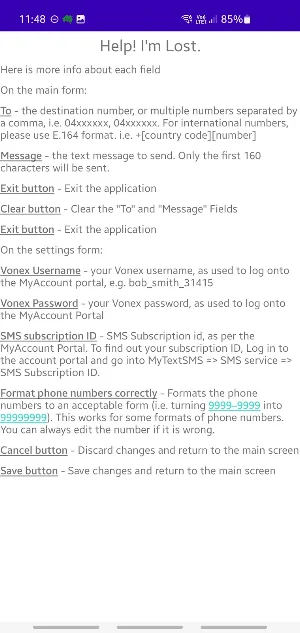SMS via MyNetFone/Vonex Screenshot 3