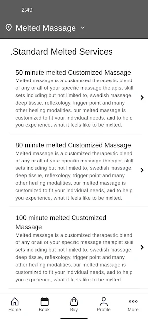 melted massage Screenshot 1