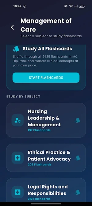 NCLEX Flashcards - RN Study Screenshot 1