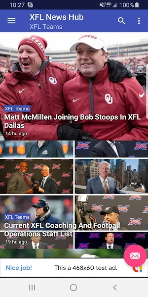 XFL News Hub Screenshot 2