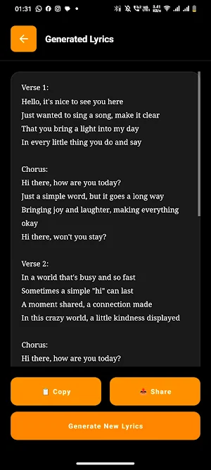 Lyrics AI — Song Generator Screenshot 0