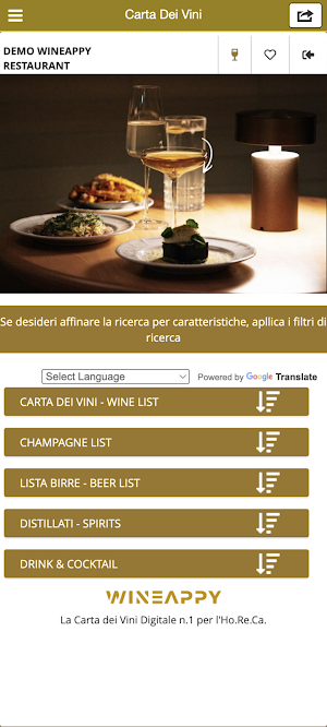 WineAppy – Carta dei Vini Digi Screenshot 1