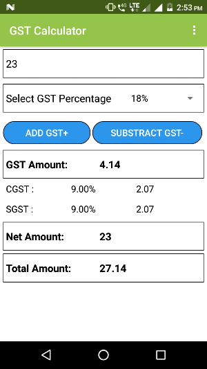GST calc for India Screenshot 2