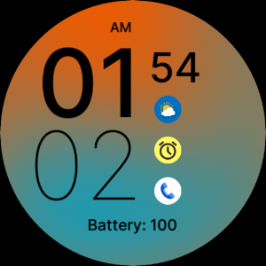 Simply Blue Orange Watch Face Screenshot 3