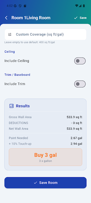 Paint Calculator & Estimator Screenshot 2