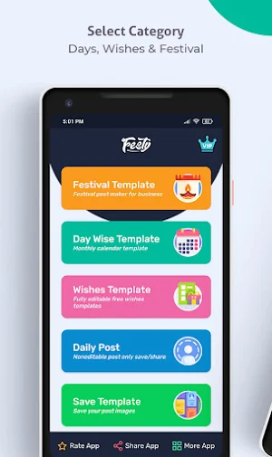 Festy - Days, Wishes & Festival Post Maker Screenshot 2