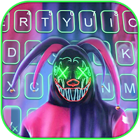 Neon Joker Maskman Keyboard Background