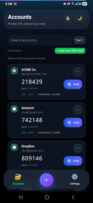 United Authenticator: TOTP 2FA Screenshot 0