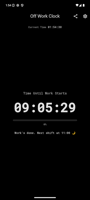 Off Work Clock Screenshot 1
