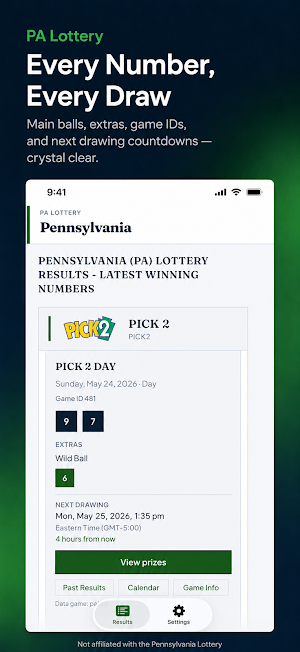 Pennsylvania Lottery Results Screenshot 2