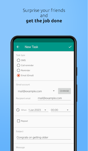 Email and Call Scheduler Screenshot 2